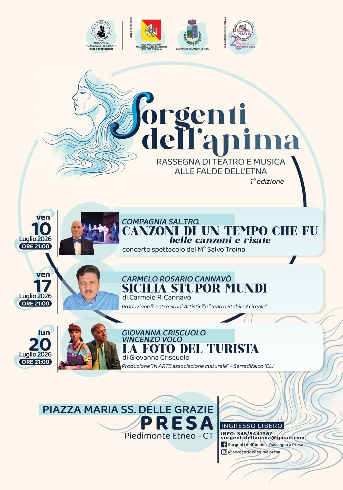 “Sorgenti dell’Anima” si conclude stasera con “La Foto del Turista” di e con Giovanna Criscuolo e Vincenzo Volo