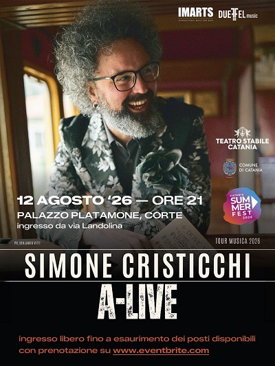 Teatro Stabile di Catania: Simone Cristicchi porta “A-LIVE” alla Corte di Palazzo Platamone per il Catania Summer Fest